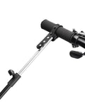 Close-up of Heavy Duty Bicycle Repair Stand With 66 Lb Capacity showcasing telescoping arm and pre-drilled floor anchor.