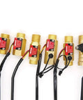 Water Flow Sensor Flow Meter For Home Plumbing Brass Body Liquid Flow Rate Sensor With Digital Monitoring Detector YF B7 Temp Easy Install Plug And Play Pro Grade Flow Switch, six units displayed with visible wires.