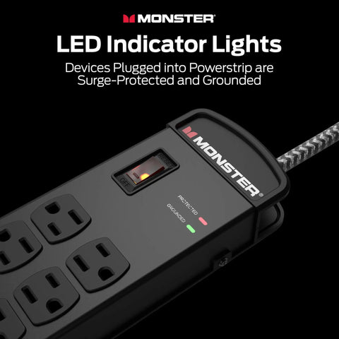 Power Strip Pro Surge Protector With 1960 Joules Of Protection Eight Outlets And Two USB A Ports Fifteen Foot Extension LED indicator
