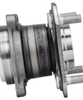 Side view of 2 Rear Wheel Bearing Hubs For 2007-2012 Nissan Sentra 2.0L, Rear Left And Right Hubs, 4 Bolt Flange, Encoder Cap ABS