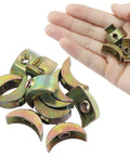 M6 Half Moon Nuts 12 Pack shown in hand, 5mm hole diameter, alloy steel fasteners for woodworking projects.