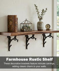 Branch Style Wall Mount L Brackets Vintage Rustic Decorative Support For Kitchen Home Office Thick Wood Shelves with design.