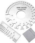 Two Pack Stainless Steel Thickness Gauges, Wire Gauge Measuring Tool Set For Wires, Sheets, And Cables, dual sided round gauge and metal sheet gauge.