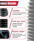 2 Pack Tie Rod Boot Kit For Rack And Pinion With Thickened Neoprene, Includes 4 Stainless Steel Clamps And 6 Cable Ties features