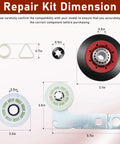 Beefed Up Five Wheel Dryer Repair Kit 4392067 With WPW10314173 Drum Roller Belt And Idler Pulley parts dimensions guide