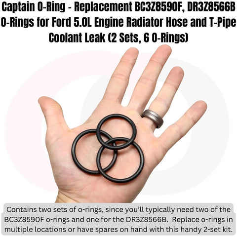 Hand holding Ford Heavy Duty Coolant System O-Ring Kit Replacement With BC3Z-8590-F And DR3Z-8566-A O-Rings For Select F-Series Trucks