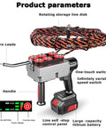 Automatic Wire Stringing Machine For Electricians Smooth Operator Cable Threader, features rotating line disk and control panel.
