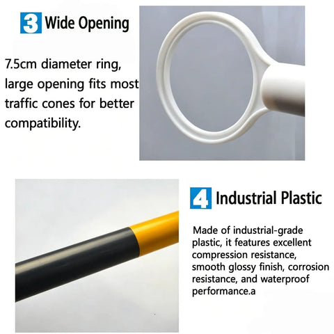 Slick Telescopic Cone Bar For Job Sites And Street Block Parties Smooth Retractable Plastic Lane Divider Adjustable Traffic Pole Extends To Six Feet No Sweat Setup Crowd Control Gear Included