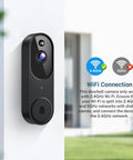 Smart Video Doorbell Camera With Battery Power, AI Human Detection And Instant Alerts, 2.4G WiFi connection setup guide.
