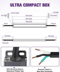 Dimensions and connection details of 150W LED Dimmer Driver Power Supply 100-277V AC To 24V DC 6.2A Dimmable