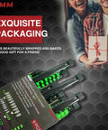 9 Piece Socket Organizer Set For 1/2, 3/8, And 1/4 Inch Drives In Green ABS Rail Holder featured in gift packaging.