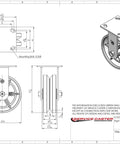 Top Shelf Six Inch V Groove Semi Steel Wheel Rigid Caster Featuring Heavy Duty Roller Bearings For Buttery Smooth Gliding On Factory Floors Rock Solid Build Silver Finish diagram with dimensions and design details.