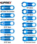 11 Piece AC And Fuel Line Disconnect Tool Set For Ford And More showing various sizes from 3/16 to 7/8 inch in blue plastic.