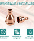50 Pack Copper Press Reducer Couplings 2 Inch To Half Inch LF Brass Fittings showcased with corrosion resistance and longevity features.