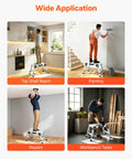 Beefy Aluminum Folding Work Platform With Adjustable Height From 12 To 16 Inches 500 Lb Capacity Non Slip Work Surface Portable Bench For Painting Cleaning Home And Pro Use for shelf reach, painting, repairs, and workbench tasks