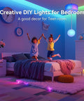 Children playing in a bedroom lit by Ultra Long 50 Feet LED Strip Lights With 44 Key Remote Color Changing RGB SMD5050 Tape 12 Volt For Bedroom