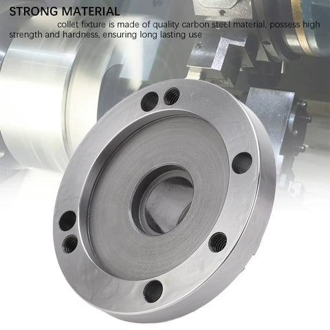 Heavy Duty Collet Fixture 3.94 Inch Dia For Carbon Steel Lathe Mill Router Quick SwapChuck Upgrade Part showing strong carbon steel material.