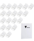 20 Pcs 4 Pin 10mm LED Strip Connectors Waterproof Adapter 22 AWG Wires For RGB Strip Lights 5V 12V 24V displayed with packaging