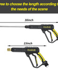 Beefed-Up 3600 PSI Pressure Washer Gun With 30 Inch Swivel Quick Connect Extension Wand Direct Connect to M22 14mm and 15mm Fittings