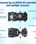 2 In 1 Forklift And Dump Truck Kids Robotics Kit Arduino Compatible And Scratch Ready STEM Coding Robot For Classroom And Home Education With Hands On Learning And Real World Engineering Fun For Ages 12 And Up ESP32-S3 controller board with sensors