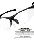 Full Lens Magnification Safety Glasses For Readers With ANSI Z87.1 Certified Impact Resistant Polycarbonate Lenses Tinted 1.00 Diopter