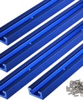 Premium Dope T Tracks For Woodworking Heavy Duty 6063 Aluminum 48 Inch Blue Set with screws for precision router jigs.