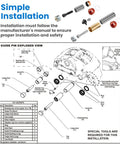 Exploded view of 2 Pack Caliper Guide Pin Kit For Bendix ADB22X Brake Systems Replacement Direct OEM fit components diagram