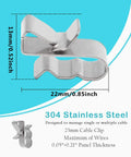 Heavy Duty Solar Panel Cable Clips Bulk 60 Pack Top Shelf Stainless Steel Wire Mounts For Rooftop PV Arrays close-up of 23mm stainless steel clip.