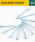 No 8 Pocket Hole Screws Kit With 550 Pieces And 150mm Drill Bit, 5 Sizes Blue Coated Wood Screws arranged in a circle
