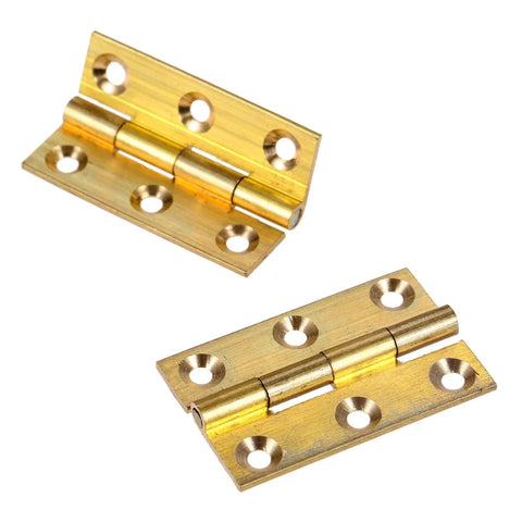 Brass Mini Folding Butt Hinges Set Of 4 For Drawers Cabinets Doors Jewelry Boxes Wooden Cases And Small Furniture Size Approximately 1.46 By 0.94 Inches