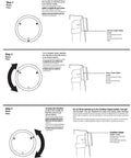 Instructional diagram for Deep Soak Round 2-Hole Bathtub Overflow Cover With Full Closure Satin Nickel Finish Universal Fit For Most Standard Tubs Sleek Round Design For A Luxury Bath Upgrade
