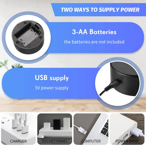 DIY Acrylic Night Light Kit With 48 Clear Sheets, 12 3D LED Lamp Bases, Remote Control And USB Cable, power supply options