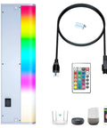 Under Cabinet Lighting You Can Hard Wire Or Plug In, Dimmable RGB Color Changing LED Fixture With Remote, Alexa And Google Enabled