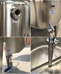 Badass Stainless Steel Milk Pasteurizer 500 Liters Industrial Dairy Processing Tank With Smooth Automated Controls Yogurt Production System built different showing top valve and inside view.