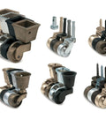Top Notch Solid Brass Furniture Casters Featuring Vintage Round Cup Design And Slick Swivel Action For Heavy Duty Glide and Smooth Home Upgrade Projects, showcasing various angles.