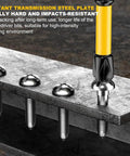 Super Sleek 6 Pc Magnetic Drill Bit Set With Quick Change Screwdriver Bits In 4 Sizes Made From Gritty S2 Steel For Tough Home Repairs And Jobsite Projects That Need A Reliable Anti Slip Grip For All Your DIY Adventures. Magnetic S2 steel bit driving screws into steel plate