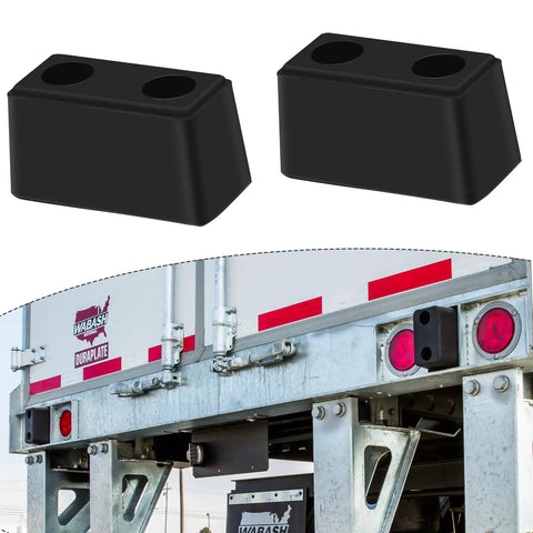 Heavy Duty Rubber Bumper Blocks Two Pack for dock safety and vehicle protection installed on a truck