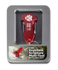 Red 5 In 1 Key Chain Multitool With LED Light And 4 In 1 Screwdriver Bottle Opener Can Opener Compact Pocket Tool in gift box