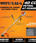 40cc Gas Powered Beast Of A Brush Cutter With 4 Cycle Engine display with specifications and features highlighted