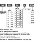 Energy Saving Direct Acting Normally Closed Solenoid Water Valve For Home And Industry, Fits One Quarter Inch One Eighth Inch One Half Inch Three Quarter Inch Fittings, Works With AC 220V Or DC 24V, 24 Hour Power, Color 2W500-50, Size DC Twelve Volt. diagram