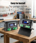 All In One Stepper Motor Driver Controller For NEMA 17 And 23 Motors displayed on a workbench with installation options