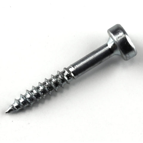 Pocket Hole No 6 Wood Screw 1 Inch Fine Pan Head close-up, part of 100 pack for DIY woodworking and cabinetry, strong pocket joints