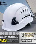 Side view of G2C ANSI Type 2 Class C Safety Helmet Ventilated PC ABS Shell with EPS Foam Liner Lightweight All Day Comfort Hard Hat