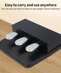 Portable 3 Pedal Unit For Digital Pianos With Soft, Sostenuto, And Sustain Pedals displayed on wood surface