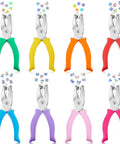 Eight Piece Hole Punch Set With Shaped Punchers For Craft Lovers Handheld Metal Paper Punch with colorful handles for DIY projects