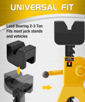Universal Rubber Jack Pads With Slotted Design Pinch Weld Protector for jack stands and floor jacks, shown on jack