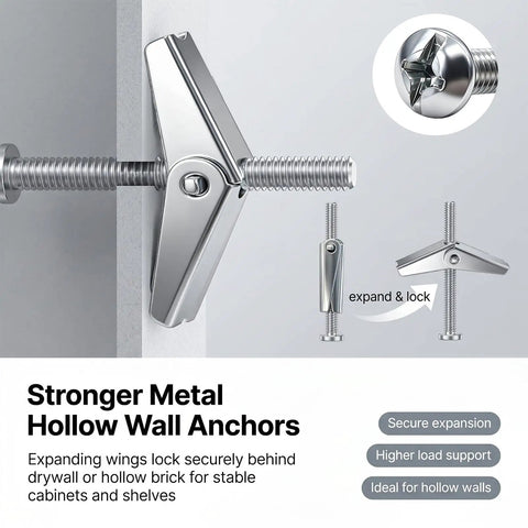 165 Piece Drywall Anchors And Screws Kit With Toggle Bolts And Wing Nuts For Drywall Includes Wood Screws And Plastic Anchors All In One Kit