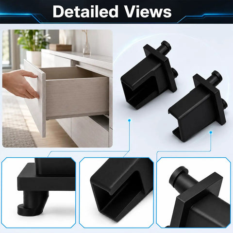 Heavy Duty 2 Pack Drawer Slide Socket Replacement Kit showing connectors for cabinet track repair and smooth gliding drawers.