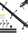 4 Foot Bar Foot Rail Kit With 304 Stainless Steel Tubes Polished Finish And Brushed Brackets, shown with mounting hardware