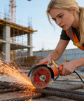 Person using metal cutting tool with Dust Collector Water Sprayer for Metal Cutting Tools, 17.7cm Attachment for precision work